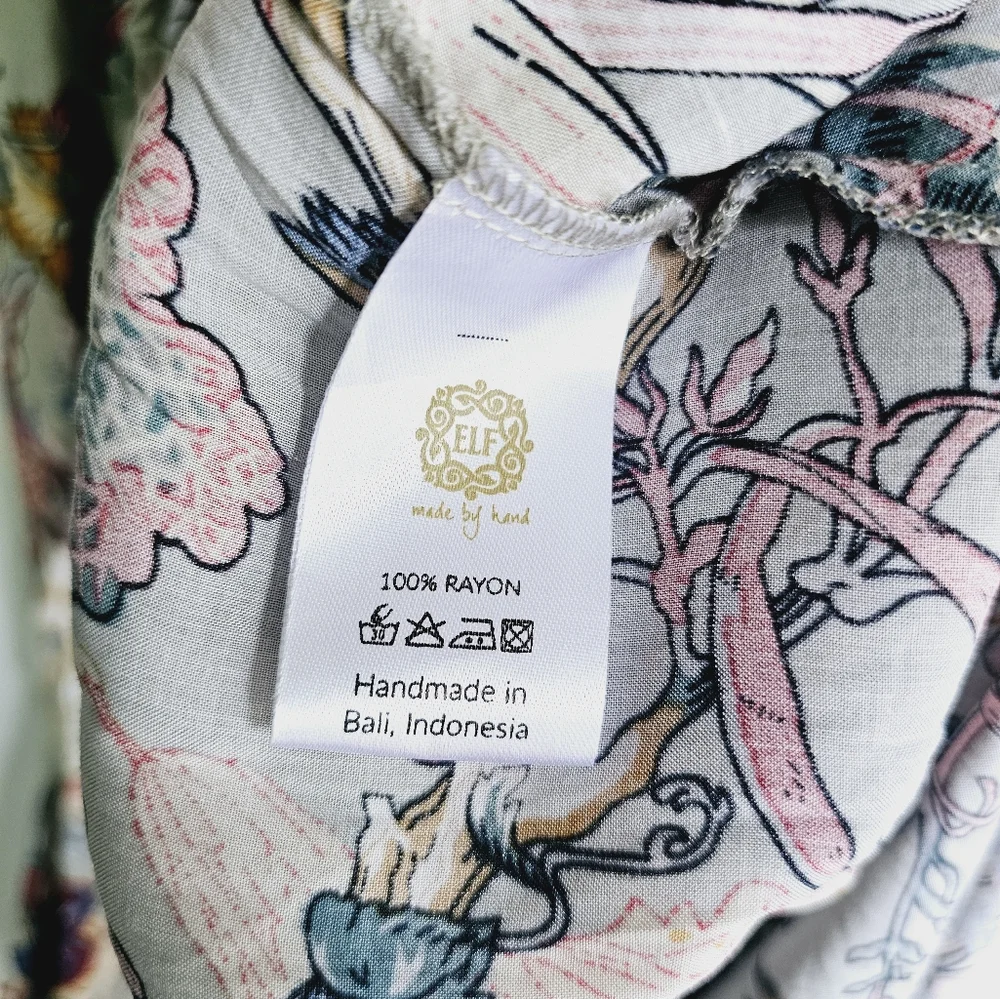 Carmen Wrap Maxi Dress by ELF Size M Gray Floral - Picture 7 of 9